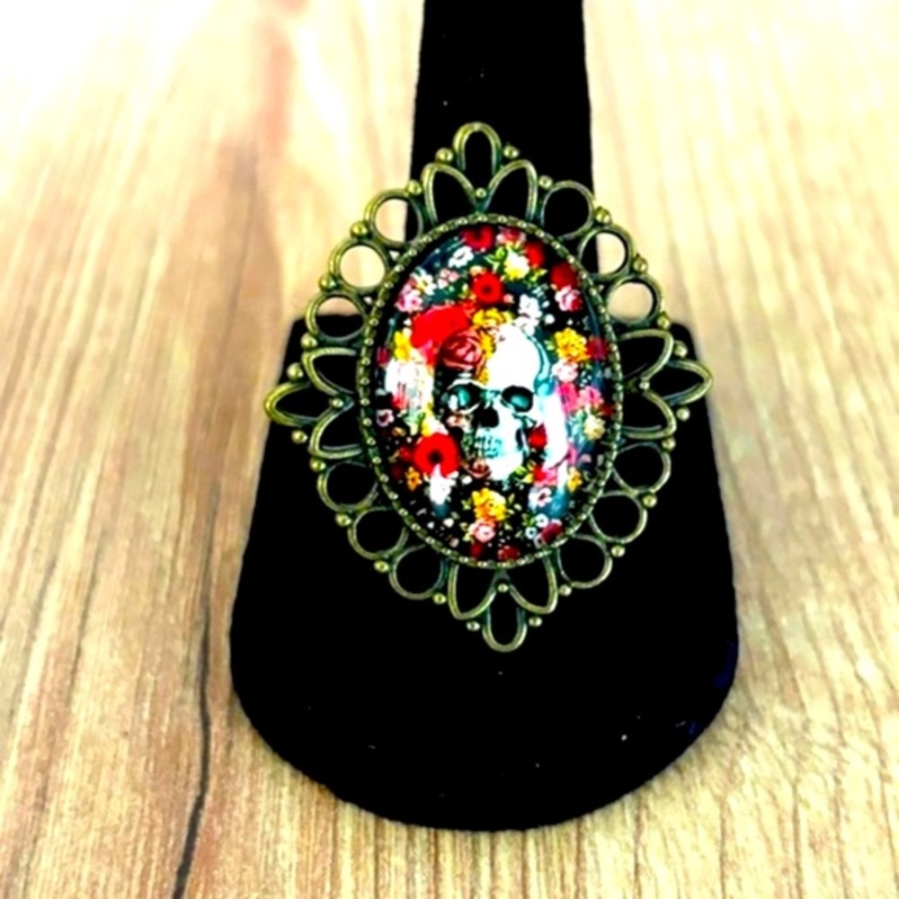 Victorian Style Handmade Skill and Flowers Adjustable Ring, Unworn, NWT